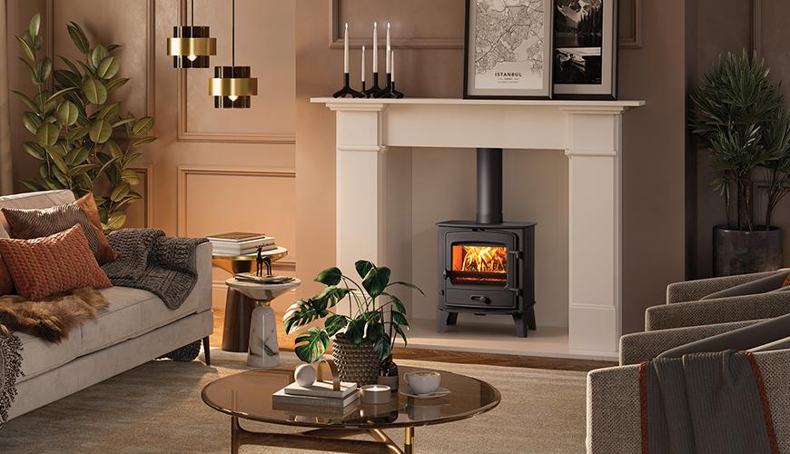 Fireplace with classic elegance. Stovax County 5 multi-fuel stove